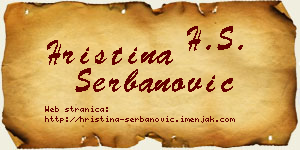 Hristina Šerbanović vizit kartica